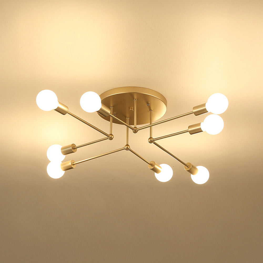 Modern Muti-Lights Stylish Gold Iron Living Room Ceiling Lights