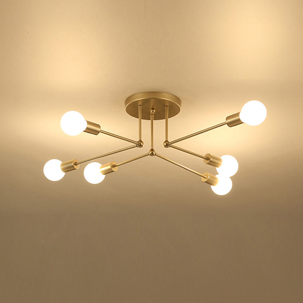 Modern Muti-Lights Stylish Gold Iron Living Room Ceiling Lights