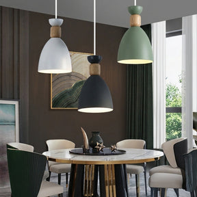 Nordic Wooden Metal Pendant Light Fixture for Kitchen Island