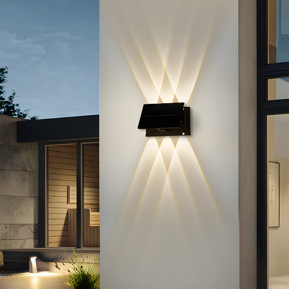 External Solar Wall Lights Up & Down Waterproof Garden Wall Lamp, Dusk-to-Dawn