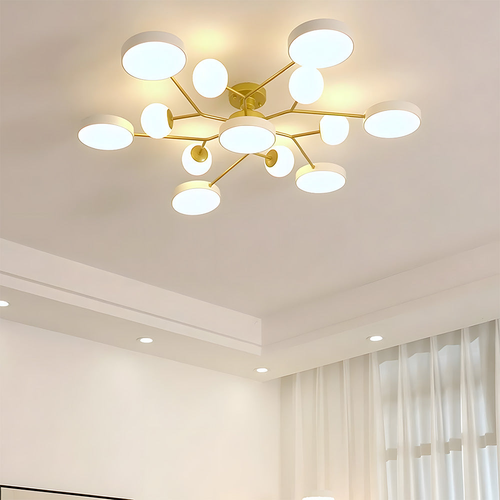 Modern Multi Arm Glass LED Flush Mount Ceiling Lights for Living Room