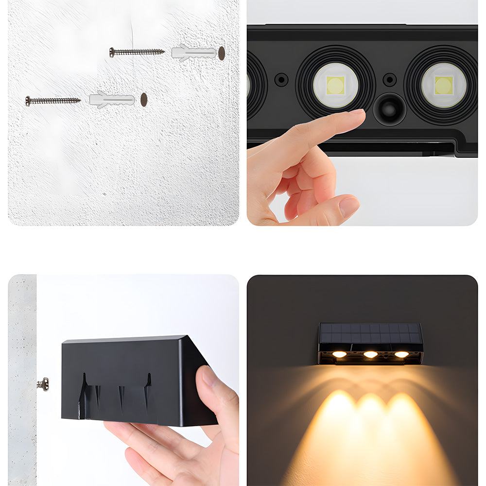 IP54 Waterproof Solar Outdoor Wall Lights for Garden and Fence, Dusk to Dawn