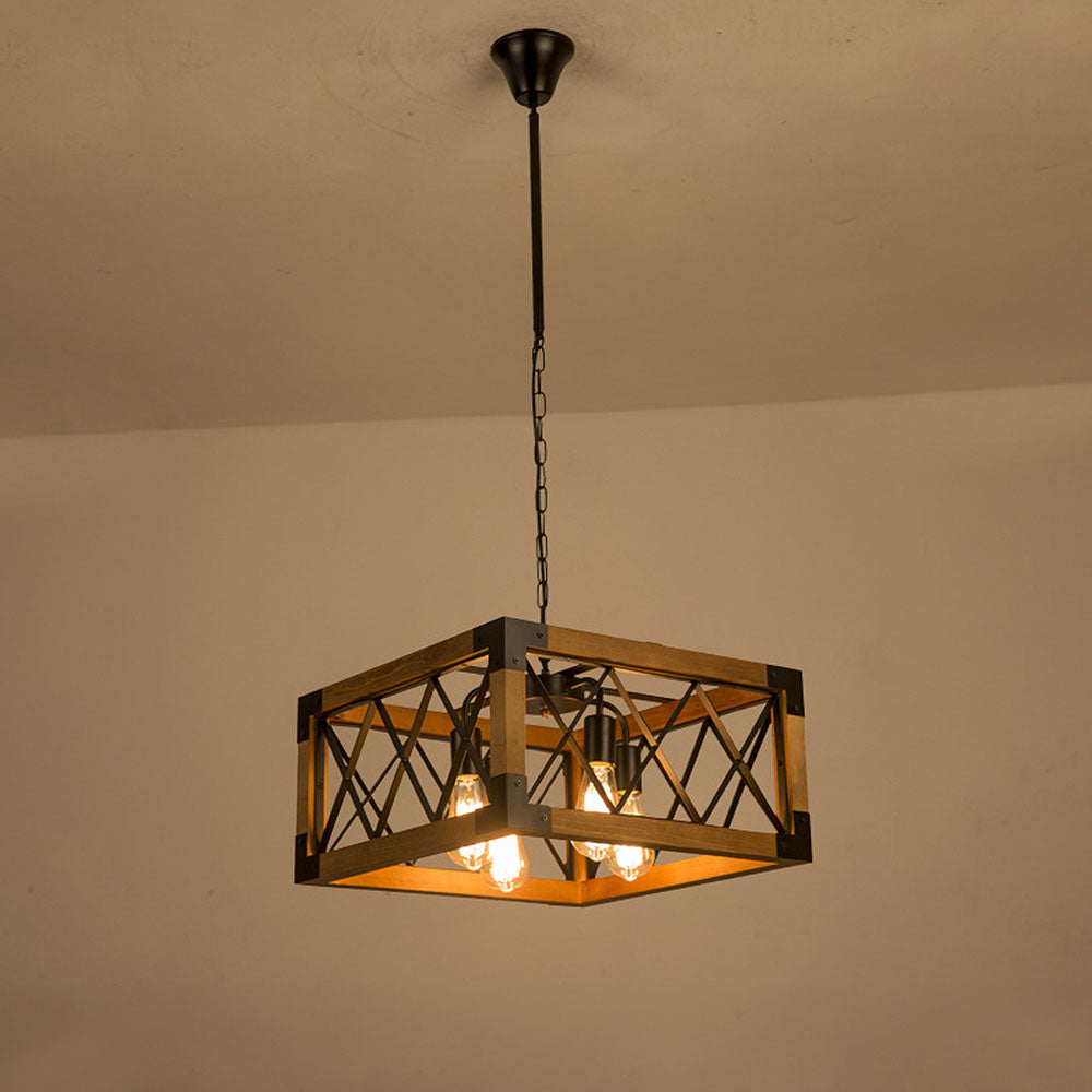 Modern Black Iron Bar Pendant light