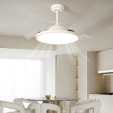 White Simple Design Flush Ceiling Fan With LED Lights