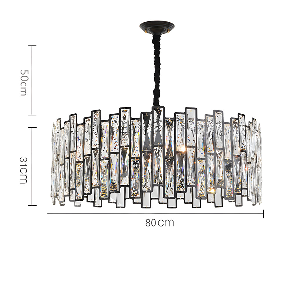 Modern Gold Tiered Crystal Chandelier - Luxury Fringe Glass Pendant Light for Dining Room, Foyer