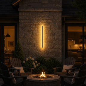 Modern Minimalist Black LED Linear Outdoor Wall Lamp