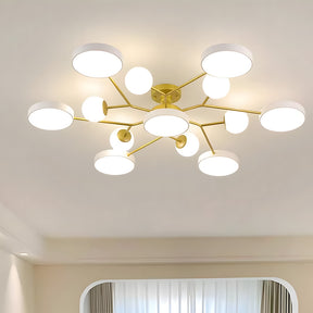 Modern Multi Arm Glass LED Flush Mount Ceiling Lights for Living Room