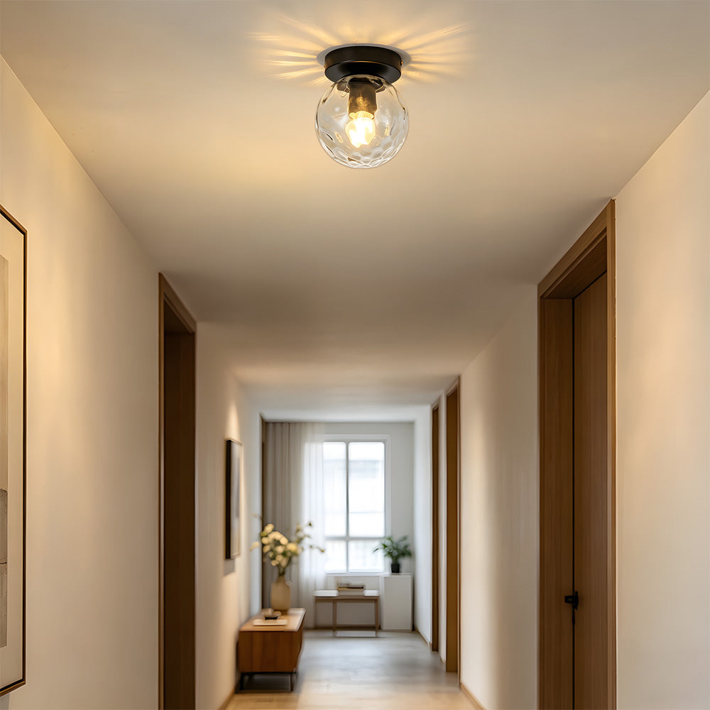 Modern Glass Globe Hallway Light Fixture for Porch Entryway