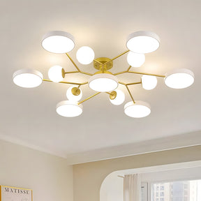 Modern Multi Arm Glass LED Flush Mount Ceiling Lights for Living Room