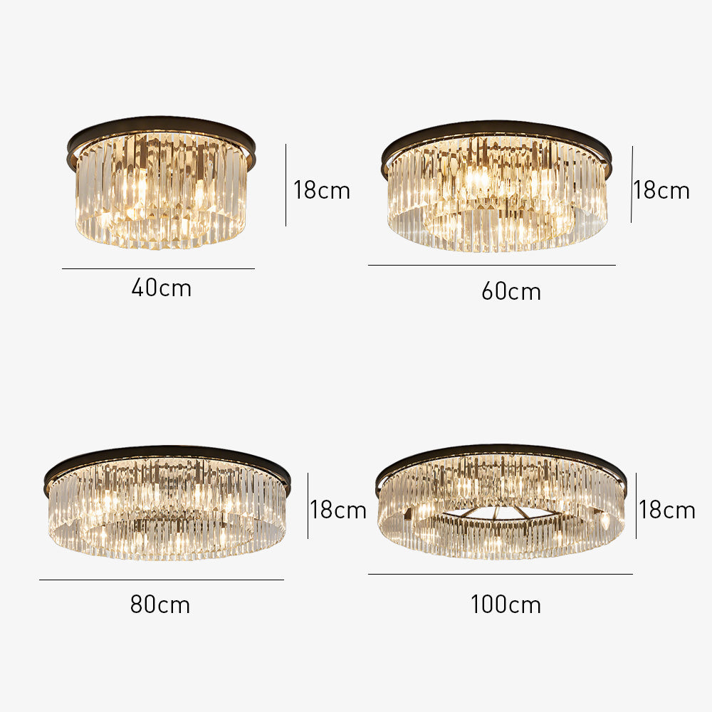 Modern Round Crystal Flush Mount Ceiling Light for Bedroom