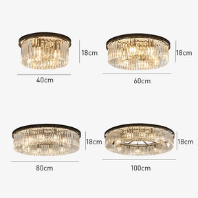 Modern Round Crystal Flush Mount Ceiling Light for Bedroom