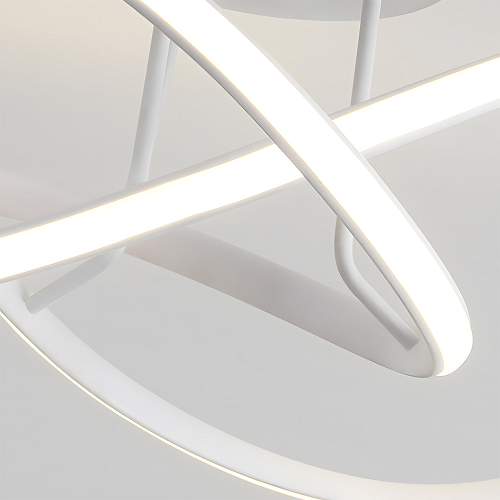 Modern LED Spiral Semi Flush Mount Ceiling Light for Living Room Hallway Kitchen