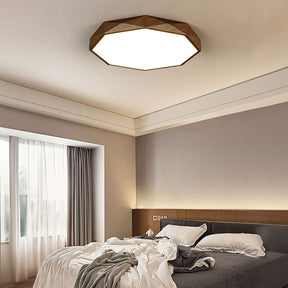 Disc Brown Simple LED Ceiling Light For Bedroom