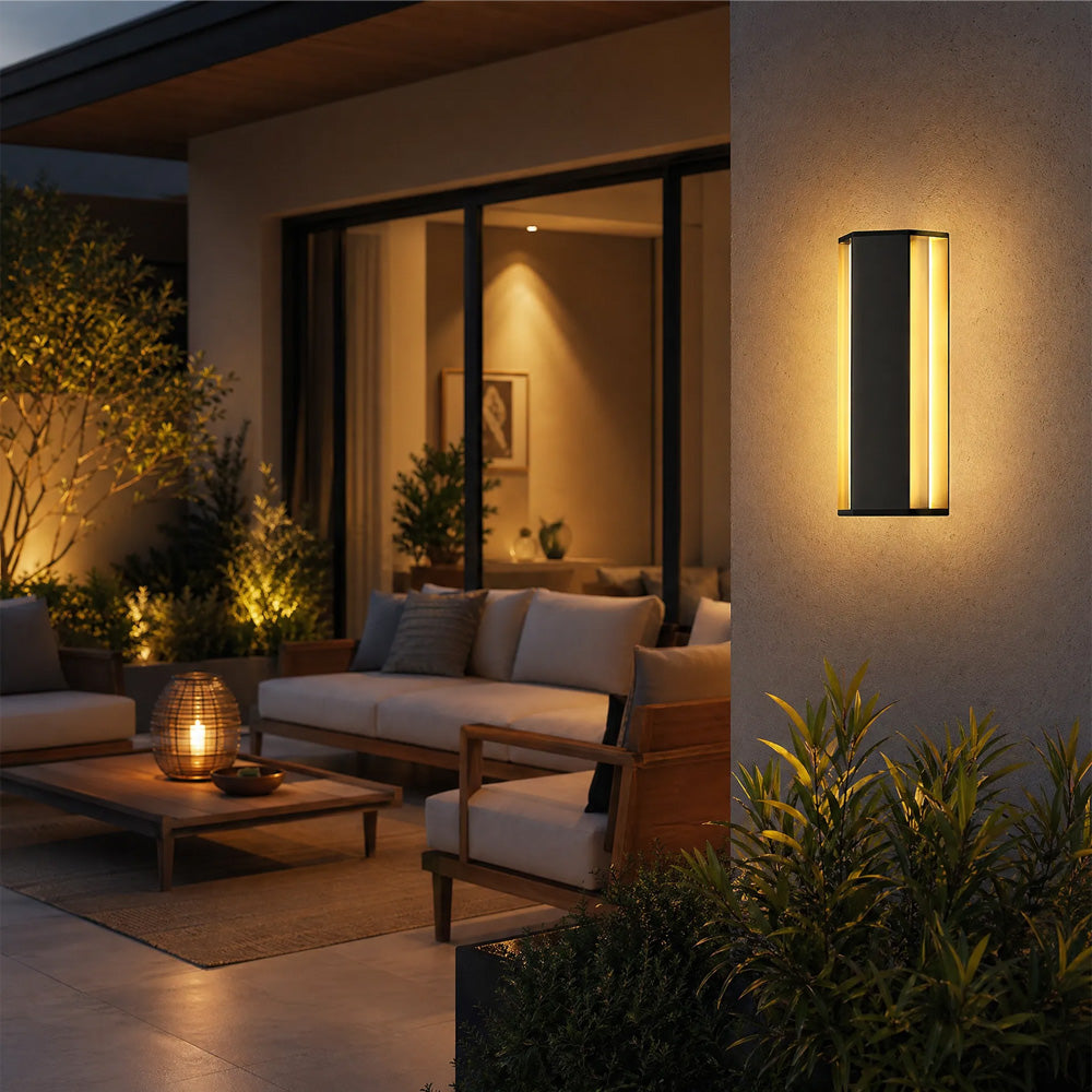 Modern Exterior Solar Wall Lights for House Garage Porch Patio, Dusk to Dawn