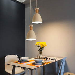 Nordic Wooden Metal Pendant Light Fixture for Kitchen Island