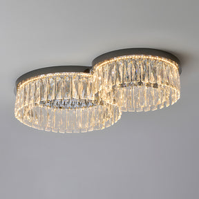 Modern Round Luxury Crystal Flush Ceiling Lights for Living Room