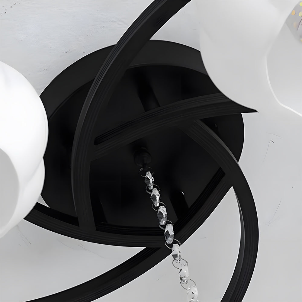 Contemporary Globe Glass Semi-Flush Mount Ceiling Light
