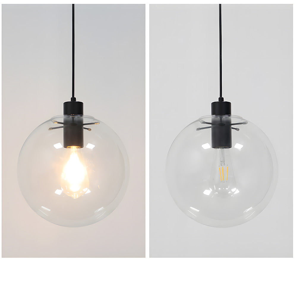 Industrial Vintage Transparent Glass Island Pendant Lights