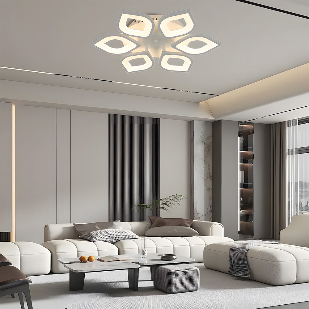 Nordic White Acrylic Shade LED Ceiling Light For Living Room