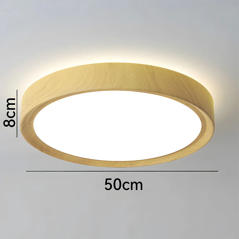 Modern Minimalist Round Wood Colour Iron LED Ceiling Lights