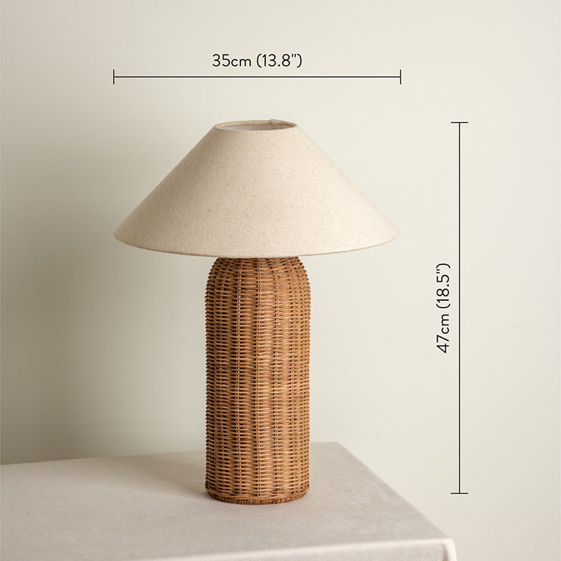 Natural Sabi Rattan Table Lamp For Bedroom Living room