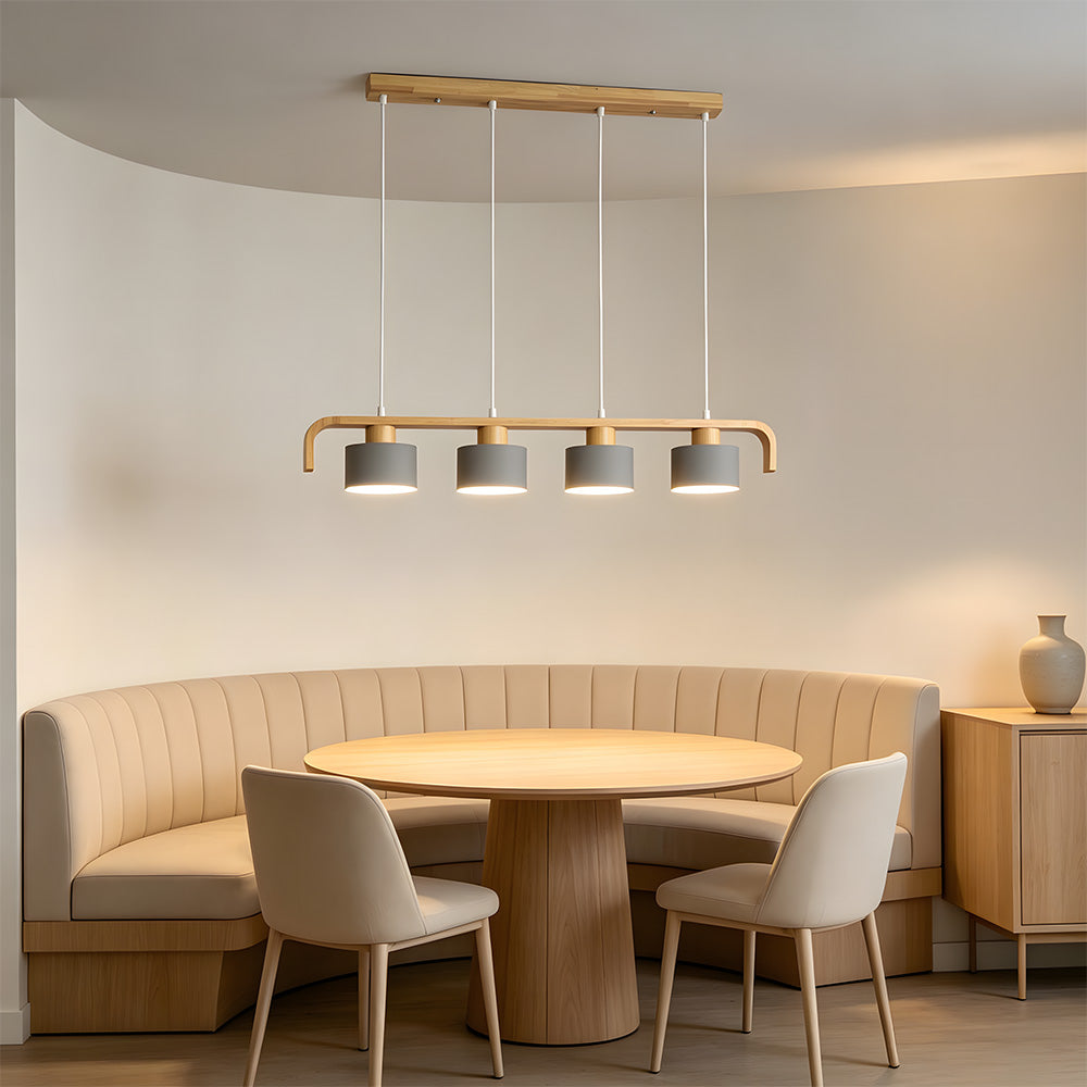 Modern Iron Wooden Pendant Lights for Kitchen Island Dining Room