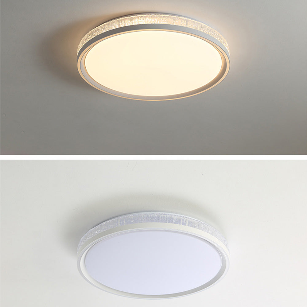 Modern Luxury Crushed Crystal Halo LED Flush Ceiling Lights for Bedroom