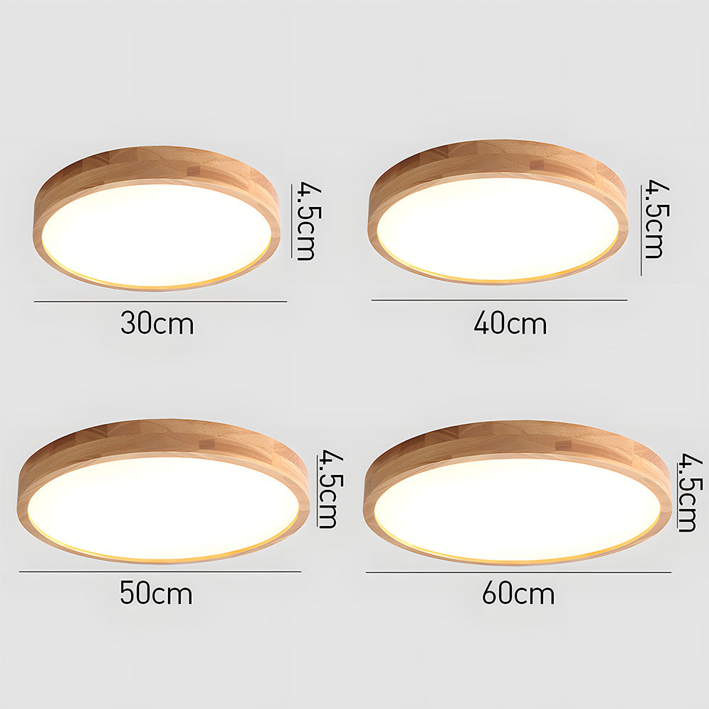 Ultra-thin Wood LED Flush Mount Ceiling Lamp