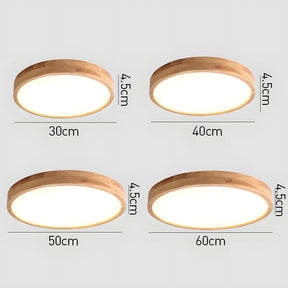 Ultra-thin Wood LED Flush Mount Ceiling Lamp