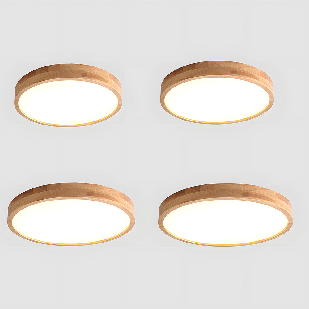 Ultra-thin Wood LED Flush Mount Ceiling Lamp