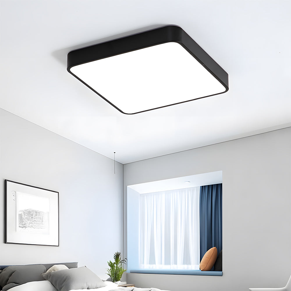 Modern ceiling light fixture in a bedroom setting