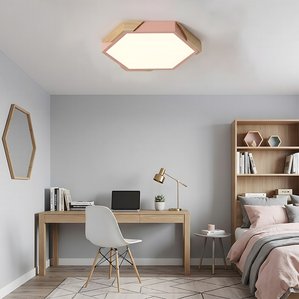 Modern Flush Mount Hexagonal LED Ceiling Lights for Hallway