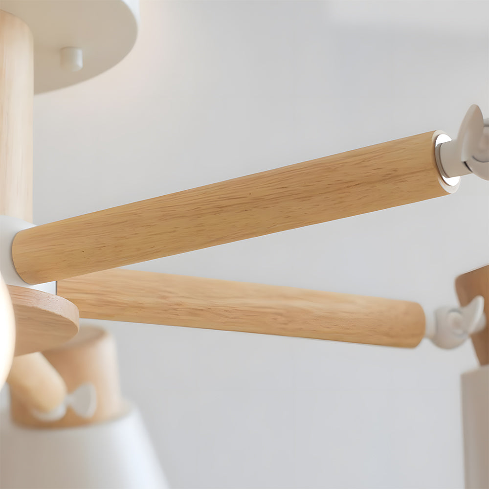Wooden Close to Ceiling Lamps for Living Room