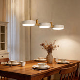 Metal Cylinder 3 Light Pendant Lights over Kitchen Island