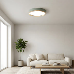 Contemporary Round Flush Mount Wooden Acrylic LED Ceiling Lights for Dining Room