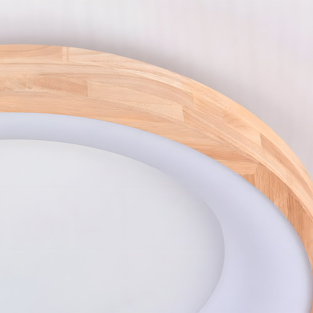 Flush Mount Ceiling Light Round Wooden LED Ceiling Lights