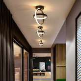 Modern Geometric Iron LED Ceiling Light for Hallway