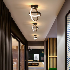 Modern Geometric Iron LED Ceiling Light for Hallway