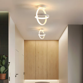 Modern Geometric Iron LED Ceiling Light for Hallway