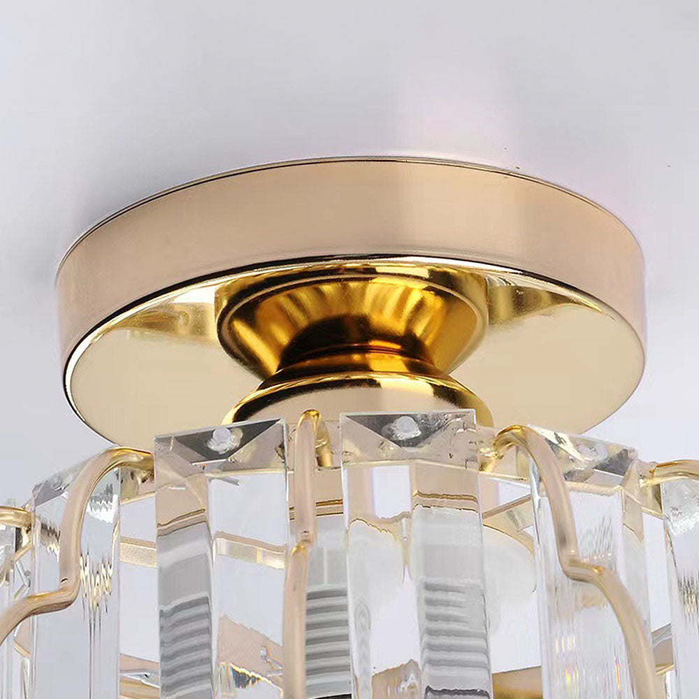 Luxurious Gold Crystal Hallway Ceiling Light