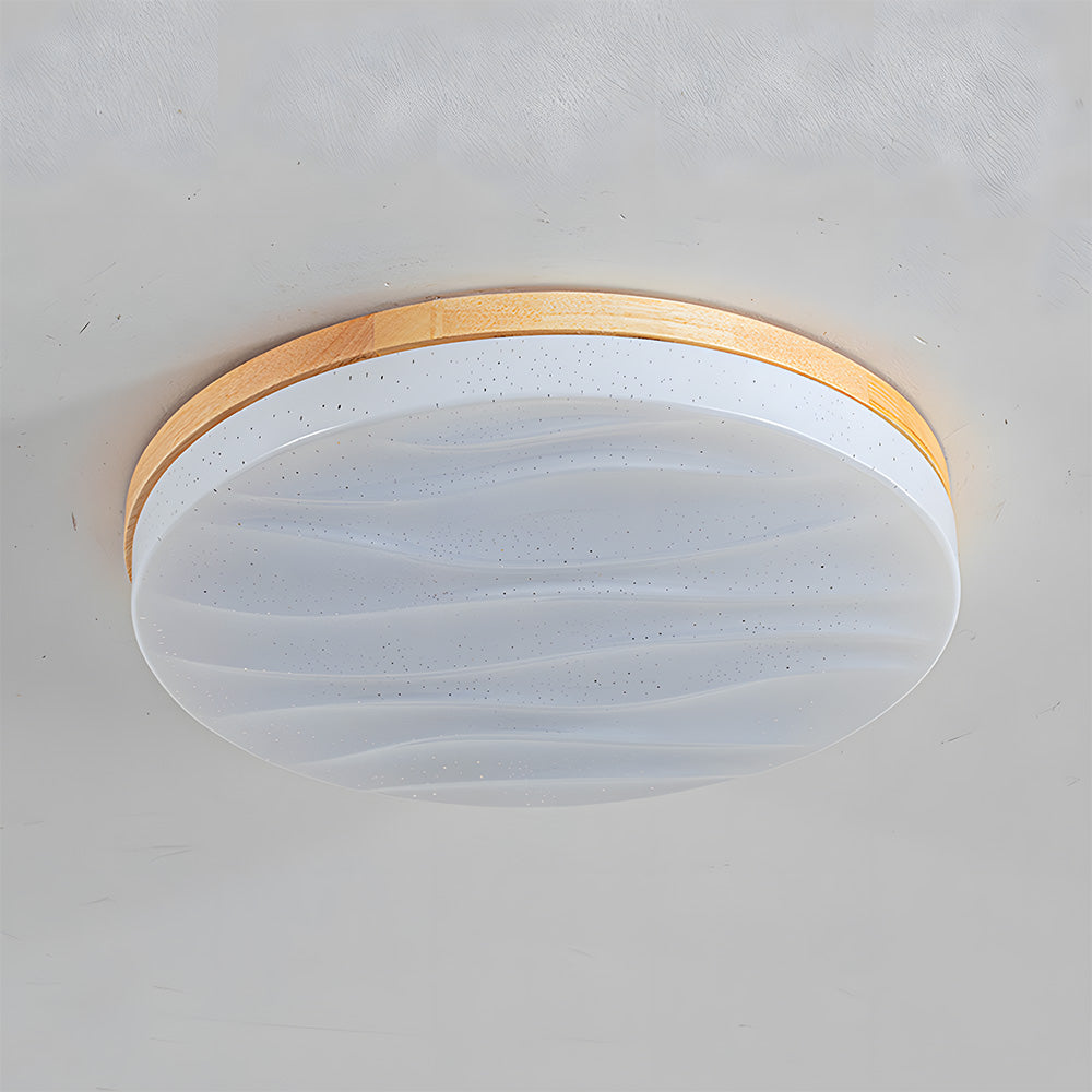 Retro Minimal Decor Wood Living Room LED Ceiling Light