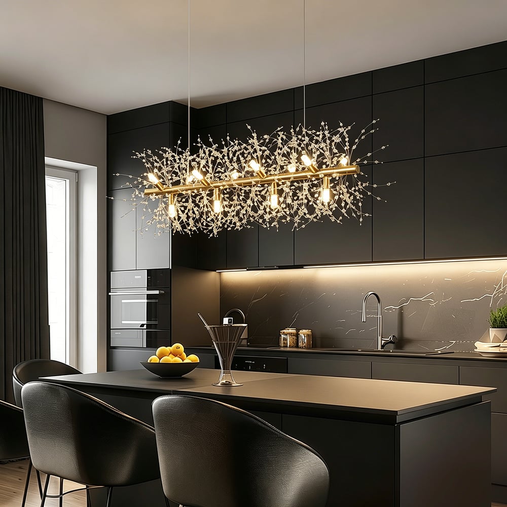 Nordic Luxury Crystal Dining Pendant Light for Kitchen Island