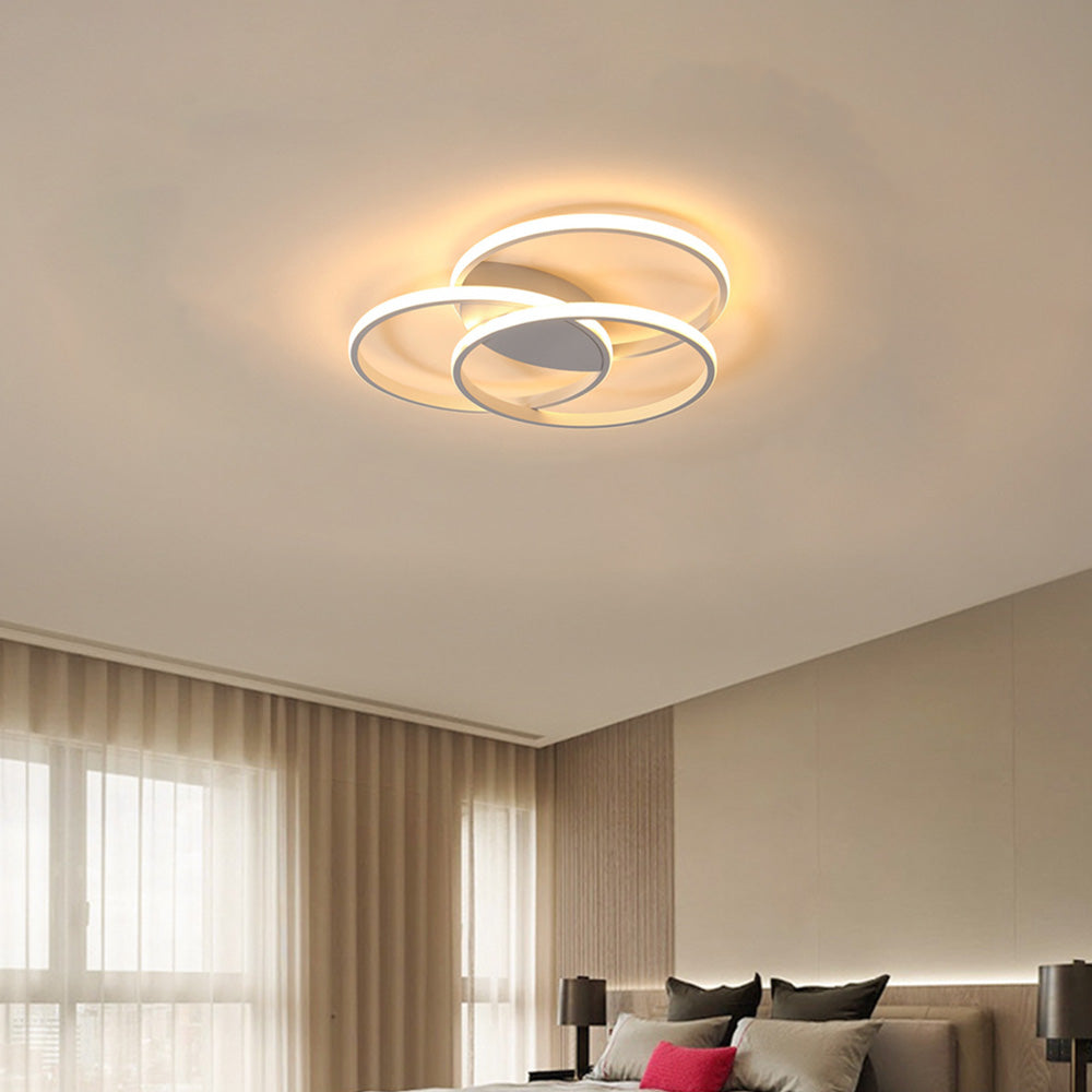 Modern Minimalist White Circle Iron LED Ceiling Lights For Living Room