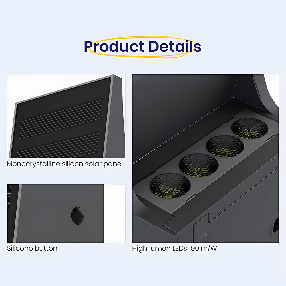 IP65 Solar Outdoor Wall Lights Waterproof Outdoor Solar Lights for Yard Patio, Dusk-to-Dawn