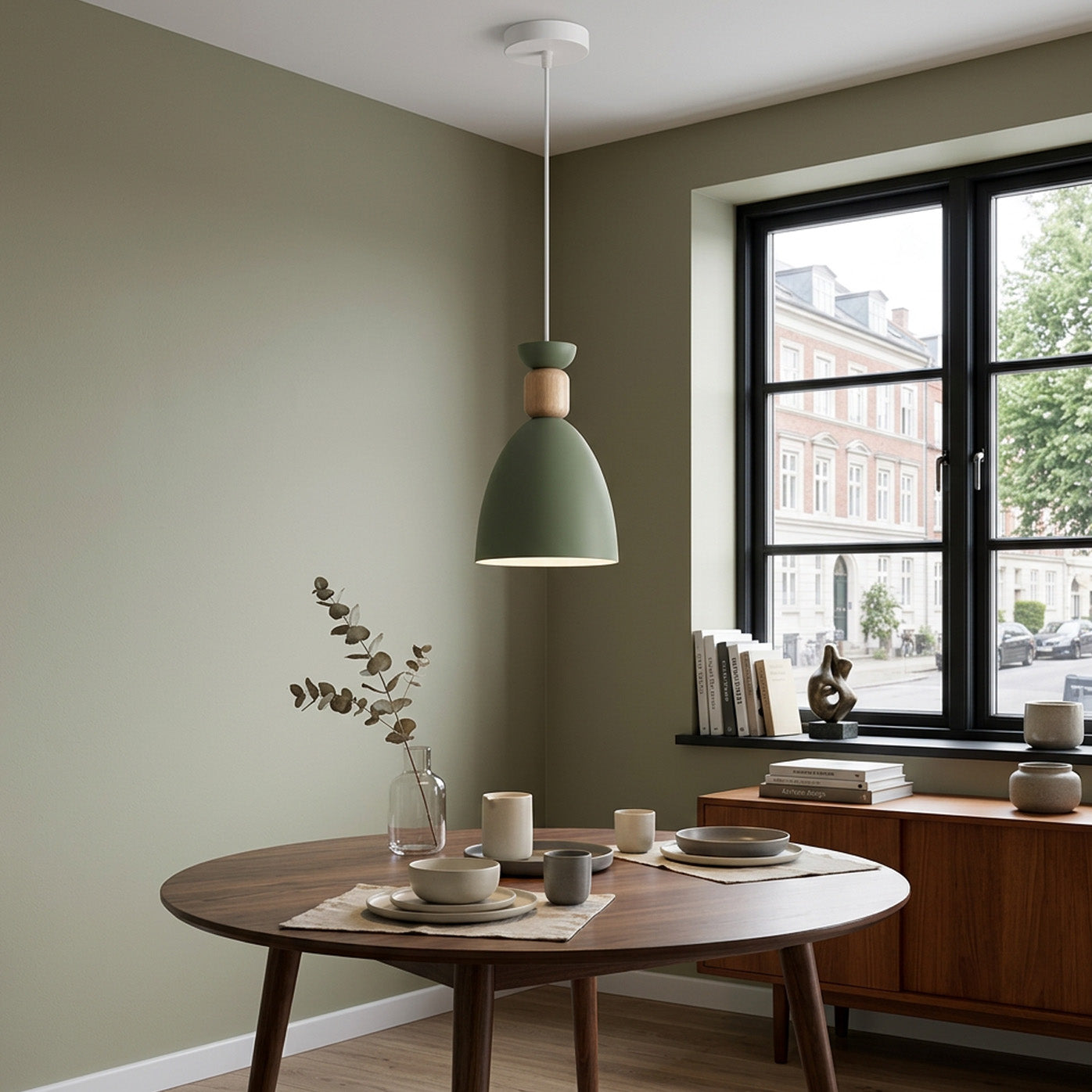 Nordic Wooden Metal Pendant Light Fixture for Kitchen Island