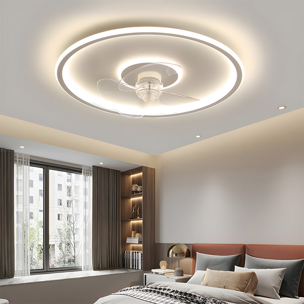 Modern LED Dimmable Ceiling Light Fan With Remote Light 6-Speed Adjustable Wind Speed