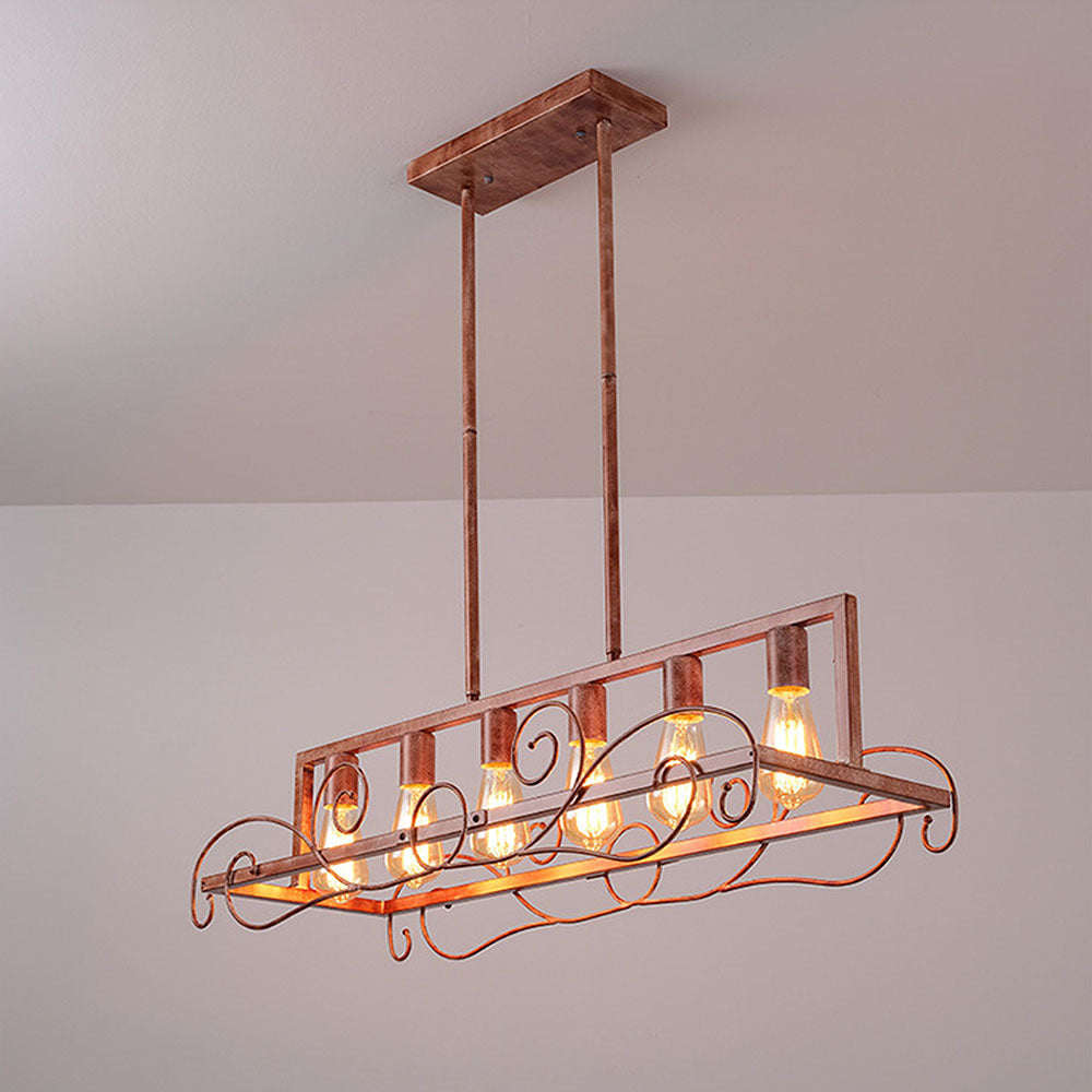 6 Bulbs Contemporary Modern Iron Kitchen Island Pendant Lights