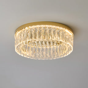 Modern Round Luxury Crystal Flush Ceiling Lights for Living Room