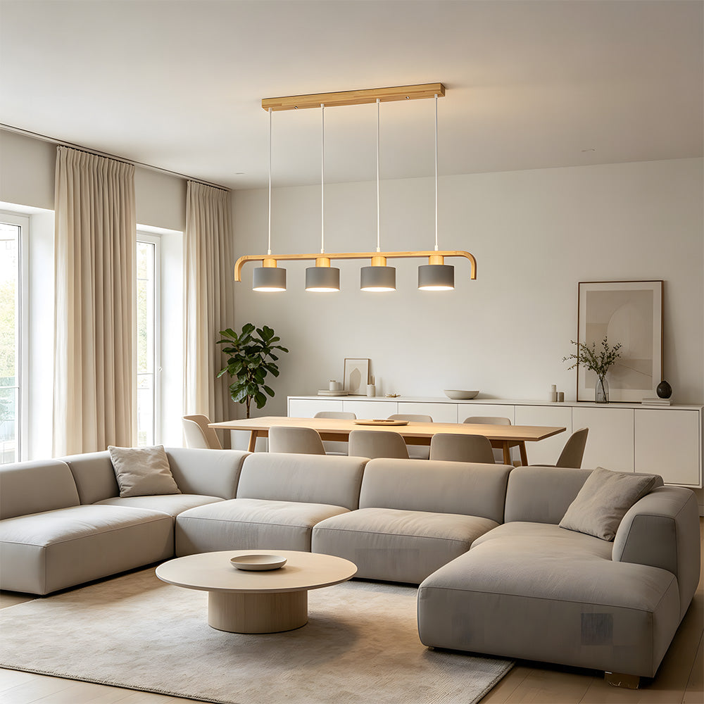 Modern Iron Wooden Pendant Lights for Kitchen Island Dining Room