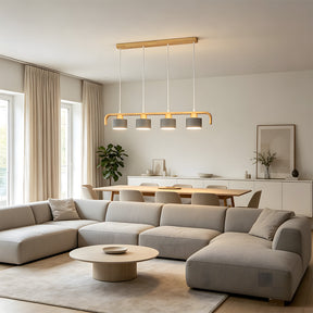 Modern Iron Wooden Pendant Lights for Kitchen Island Dining Room